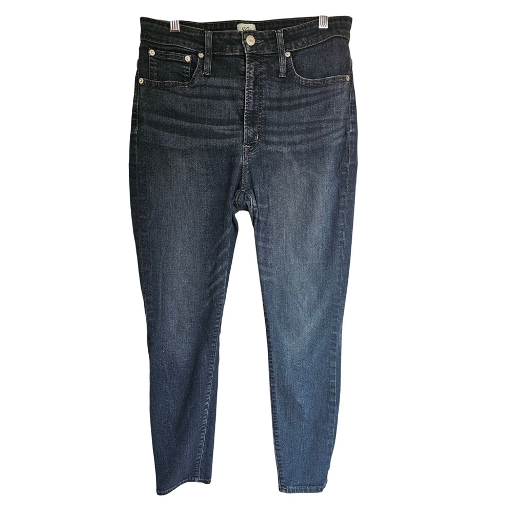 J.Crew Curvy Toothpick Jeans Sz 30 Dark Wash Blue High Rise Skinny Denim Stretch